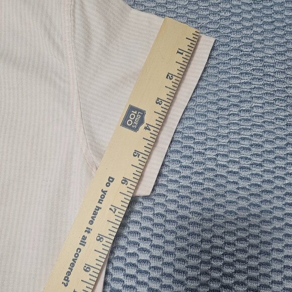 SO Pink and White Seersucker Striped Short Sleeve Button Down Shirt - Size Large - Picture 9 of 9